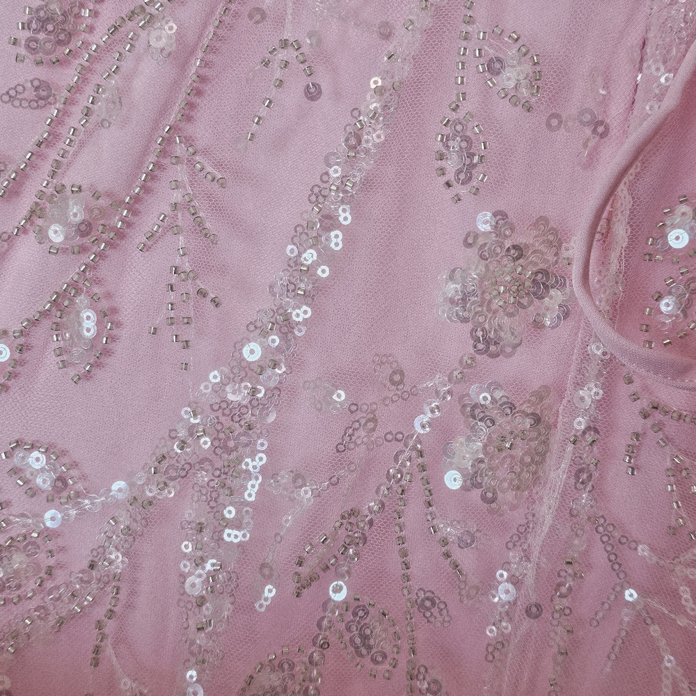 NWOT  - Lace Up Sequin & Beaded Corset Pink Mermaid PROM dress Women’s Size - XS - Picture 10 of 12